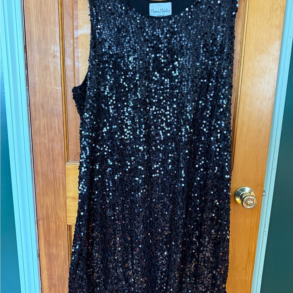 Black Sequin Sleeveless Dress